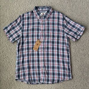 Urban Shores Surf Club Plaid Short Sleeve Shirt Cotton Button Preppy Men LRG NEW